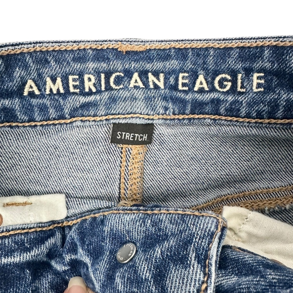 American Eagle Distressed Stretch Denim Shorts Rare Factory Sample Pair Sz 4 - Picture 3 of 7